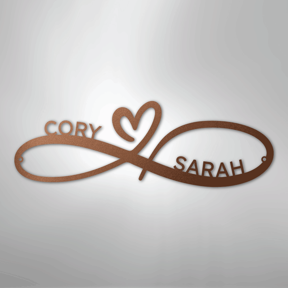 My Easy Monogram Steel Sign Copper / 12" Infinity Couples Monogram - Steel Sign