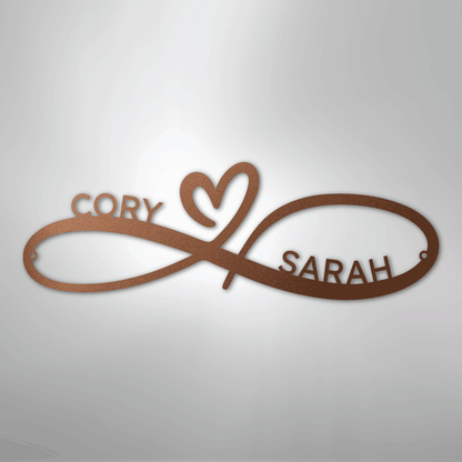 My Easy Monogram Steel Sign Copper / 12" Infinity Couples Monogram - Steel Sign