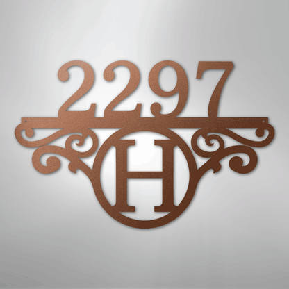 My Easy Monogram Steel Sign Copper / 12" Initial Address Monogram - Steel Sign