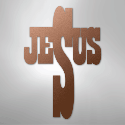 My Easy Monogram Steel Sign Copper / 12" Jesus Cross - Steel Sign