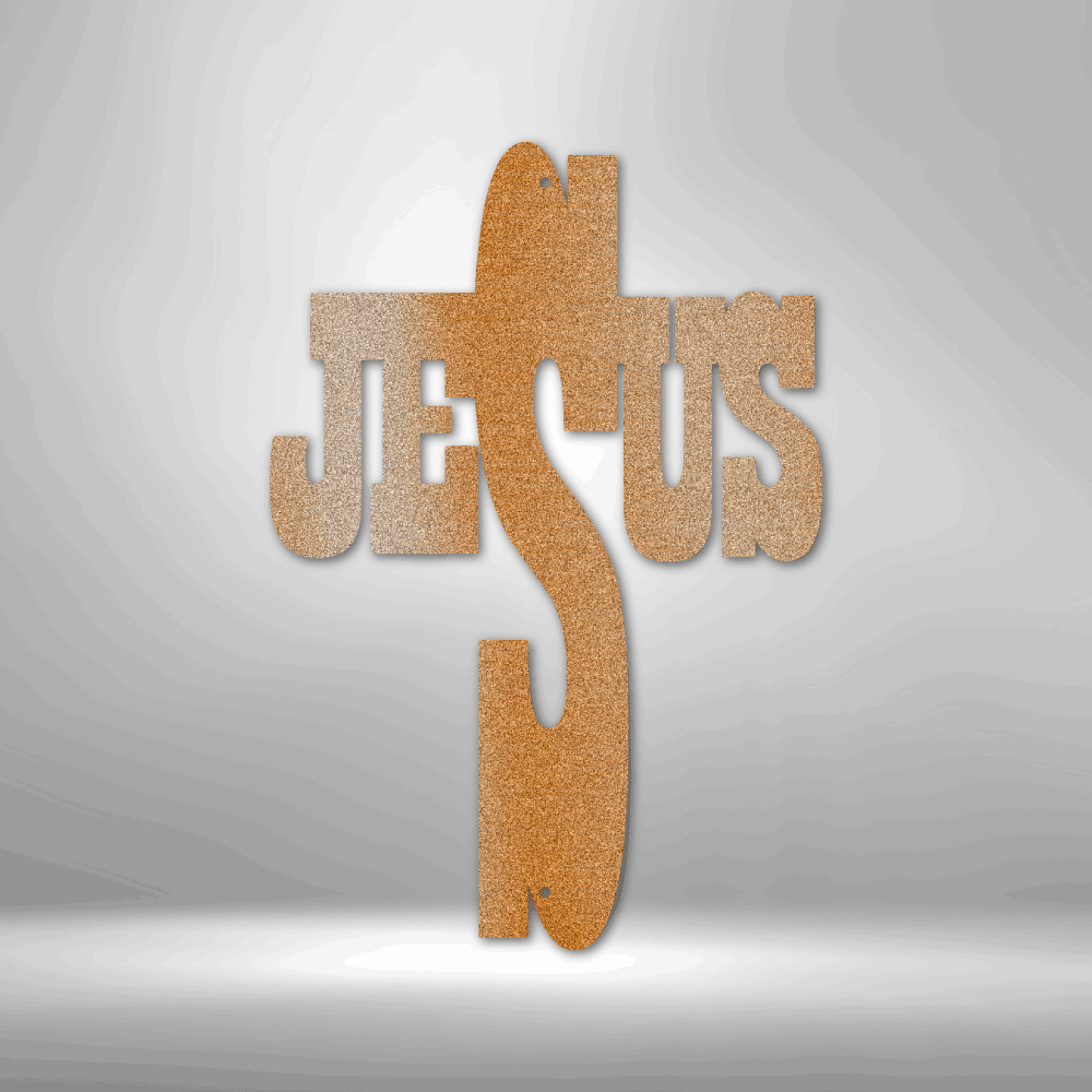 My Easy Monogram Steel Sign Copper / 12" Jesus Cross - Steel Sign