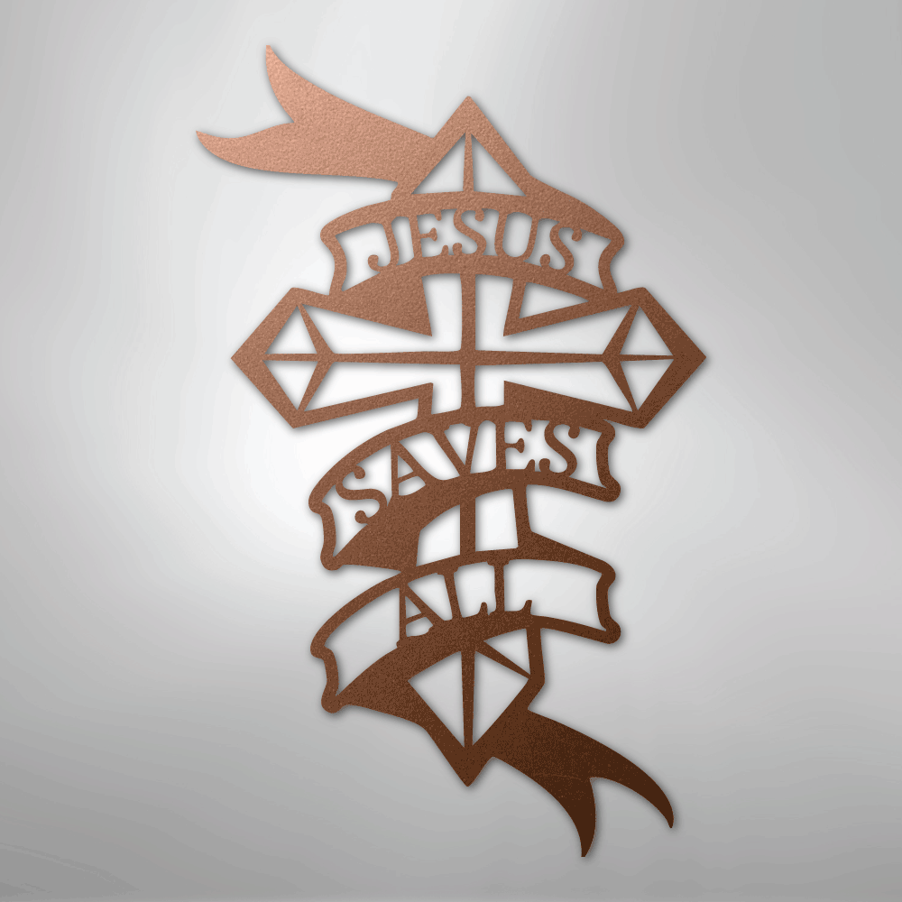 My Easy Monogram Steel Sign Copper / 12" Jesus Saves All - Steel Sign