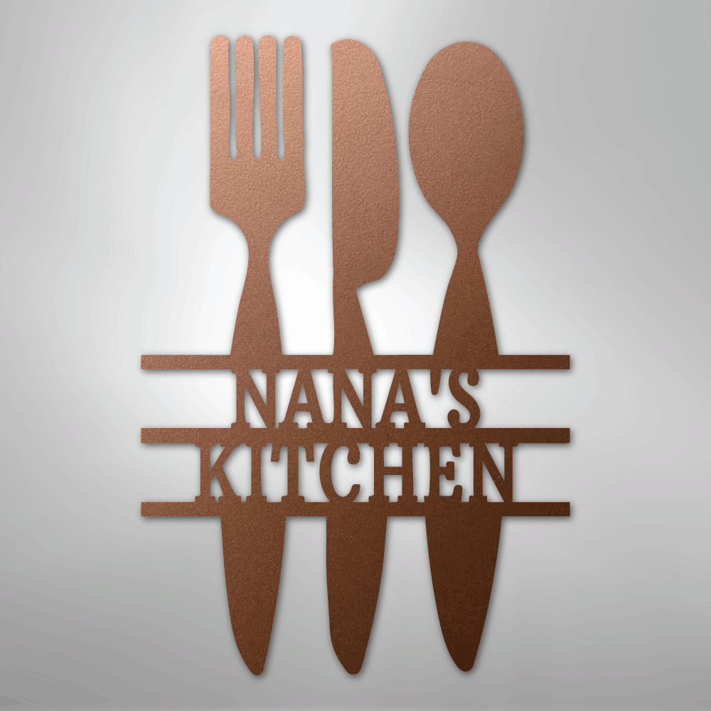 My Easy Monogram Steel Sign Copper / 12" Kitchen Utensil Monogram - Steel Sign