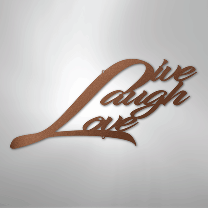 My Easy Monogram Steel Sign Copper / 12" Live Laugh Love - Steel Sign