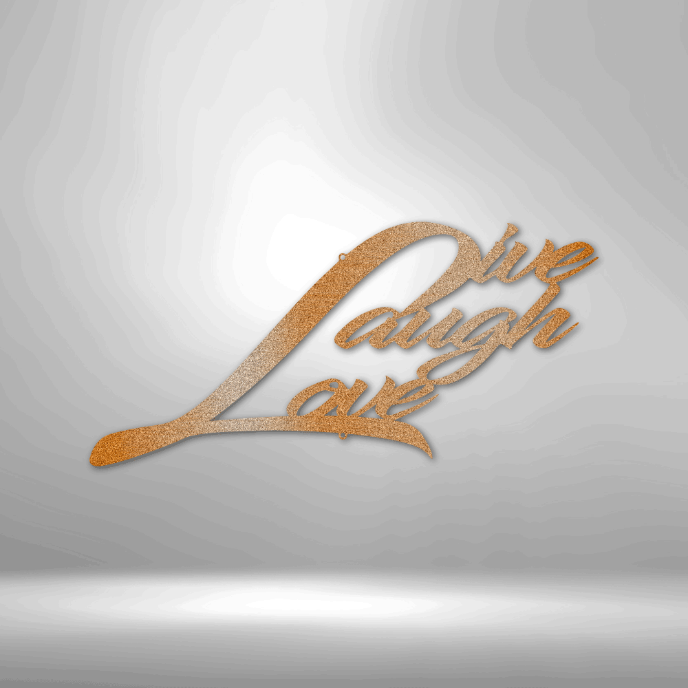 My Easy Monogram Steel Sign Copper / 12" Live Laugh Love - Steel Sign