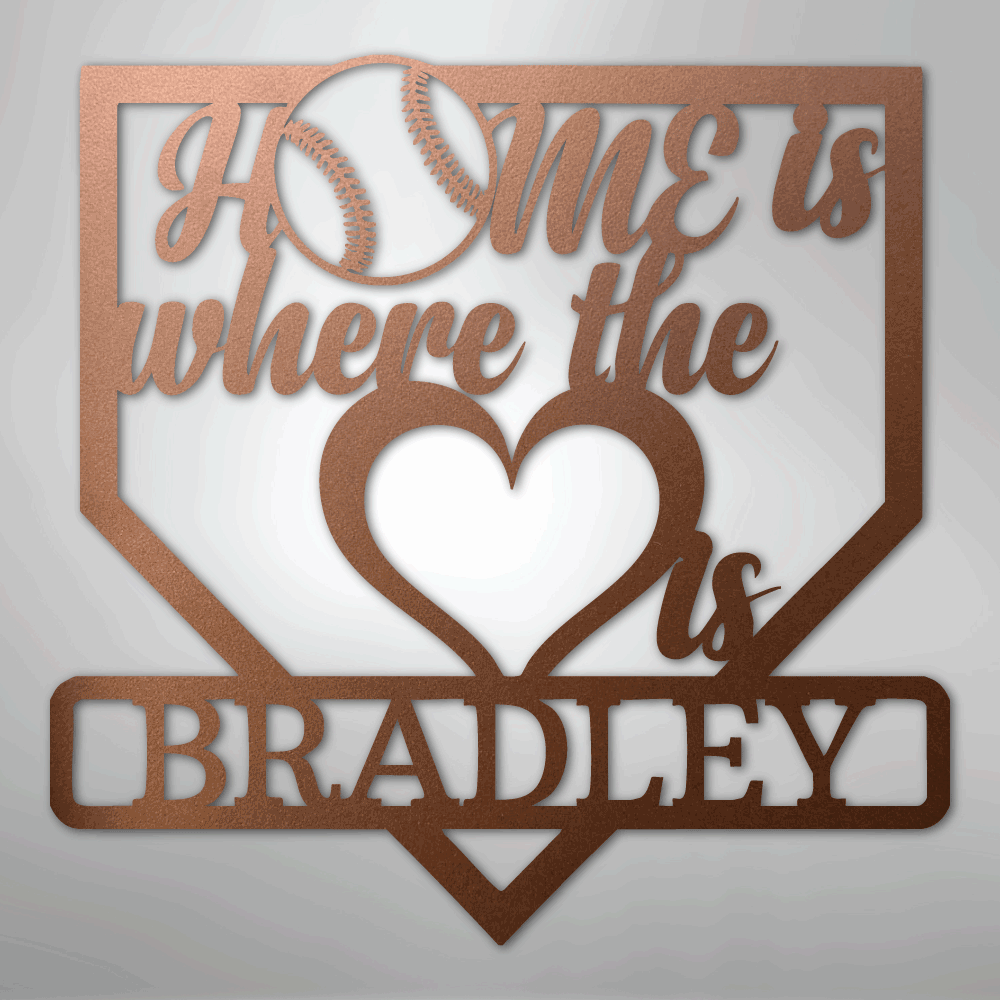 My Easy Monogram Steel Sign Copper / 12" Love Baseball Monogram - Metal Sign