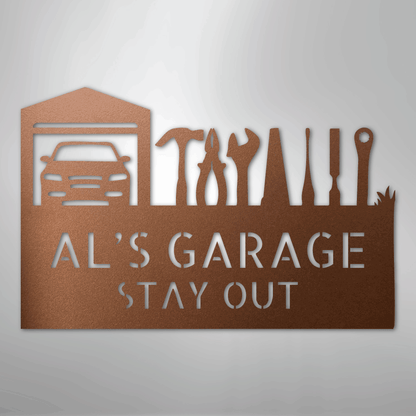 My Easy Monogram Steel Sign Copper / 12" Master Of The Garage Monogram - Steel Sign