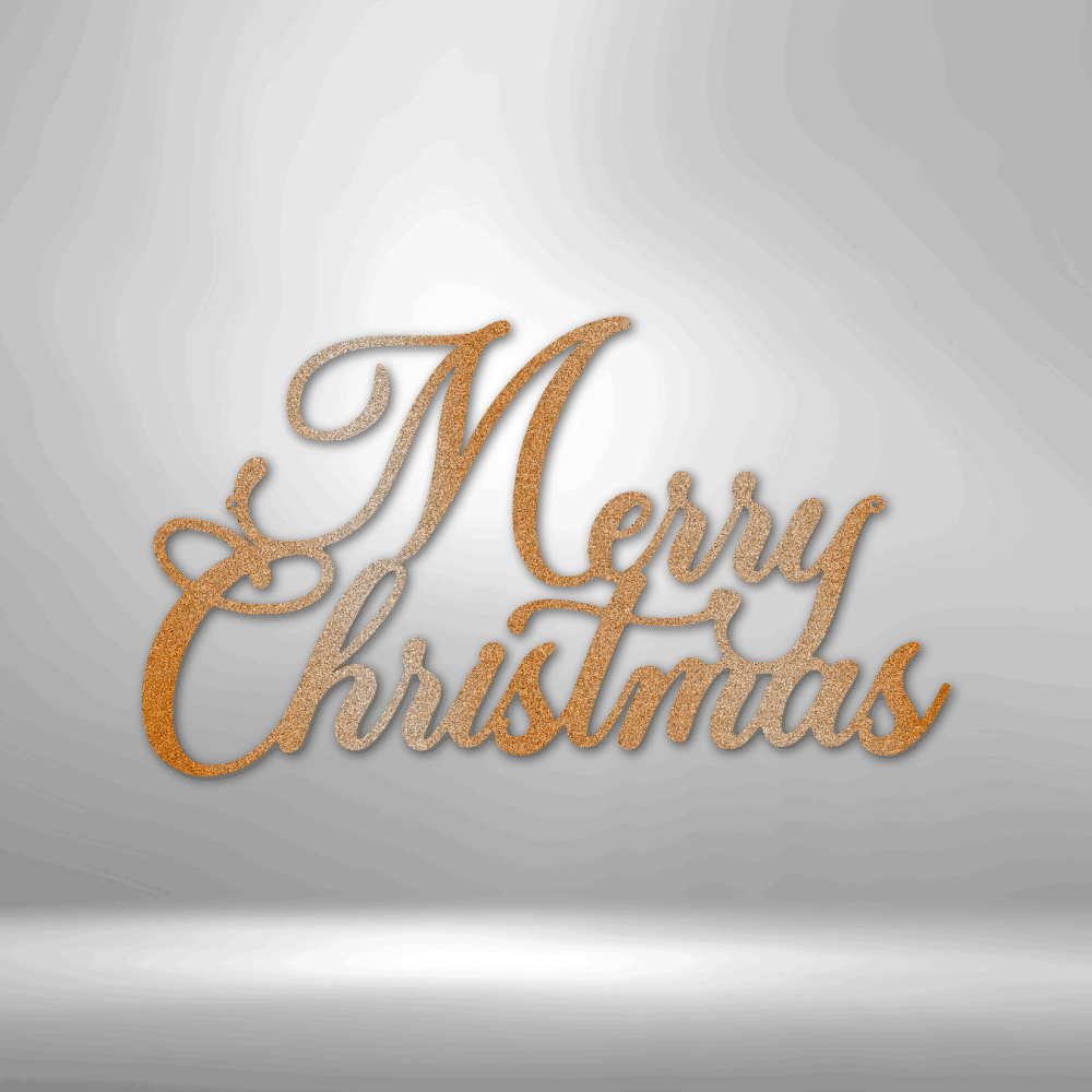 My Easy Monogram Steel Sign Copper / 12" Merry Christmas Script - Steel Sign