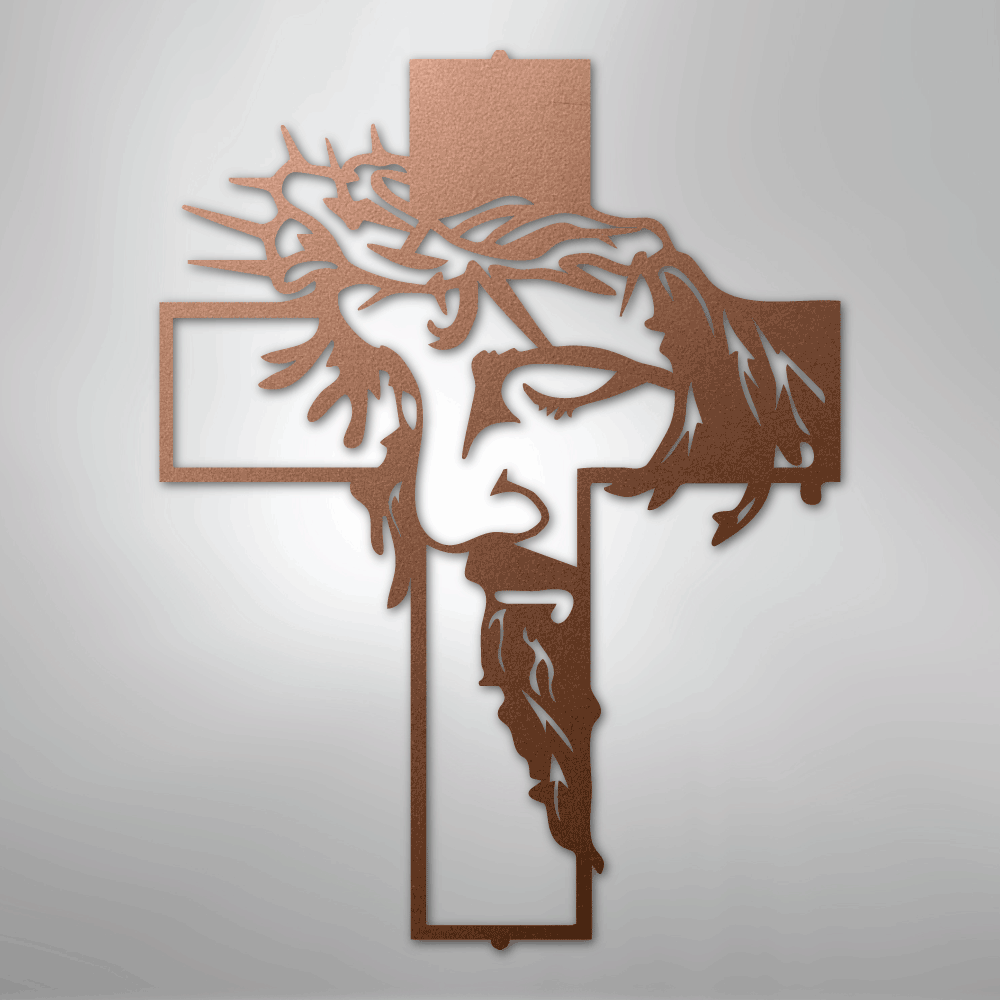 My Easy Monogram Steel Sign Copper / 12" Metal Christ Cross - Steel Sign