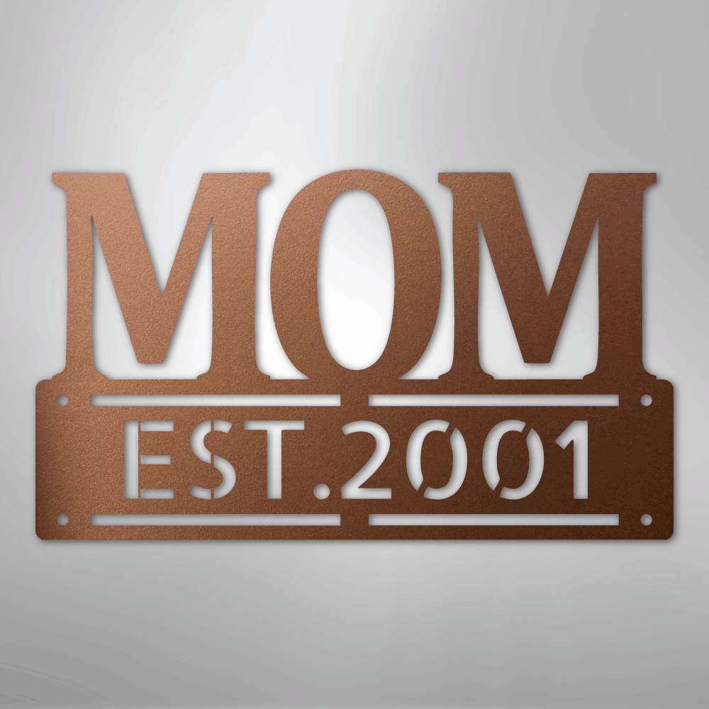 My Easy Monogram Steel Sign Copper / 12" Mother's Day Plaque - Steel SIgn