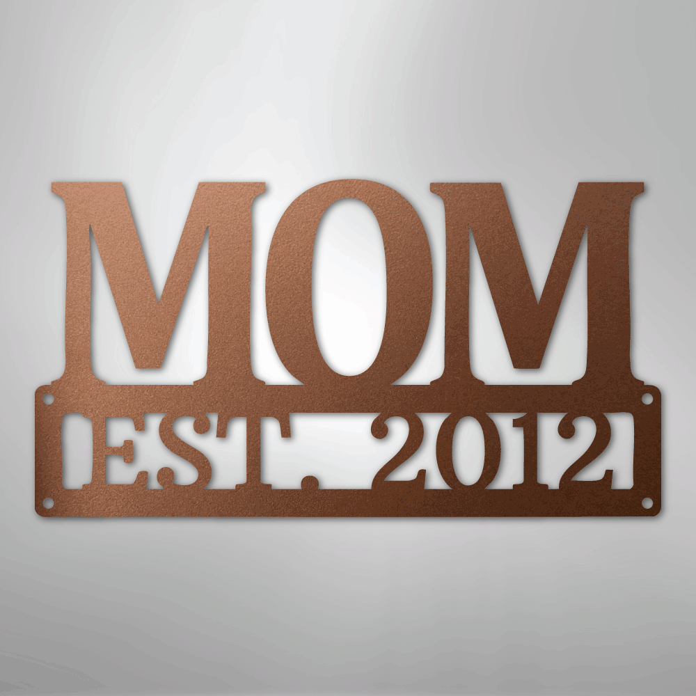 My Easy Monogram Steel Sign Copper / 12" Mother's Day Plaque - Steel SIgn