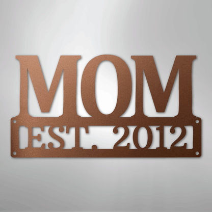 My Easy Monogram Steel Sign Copper / 12" Mother's Day Plaque - Steel SIgn
