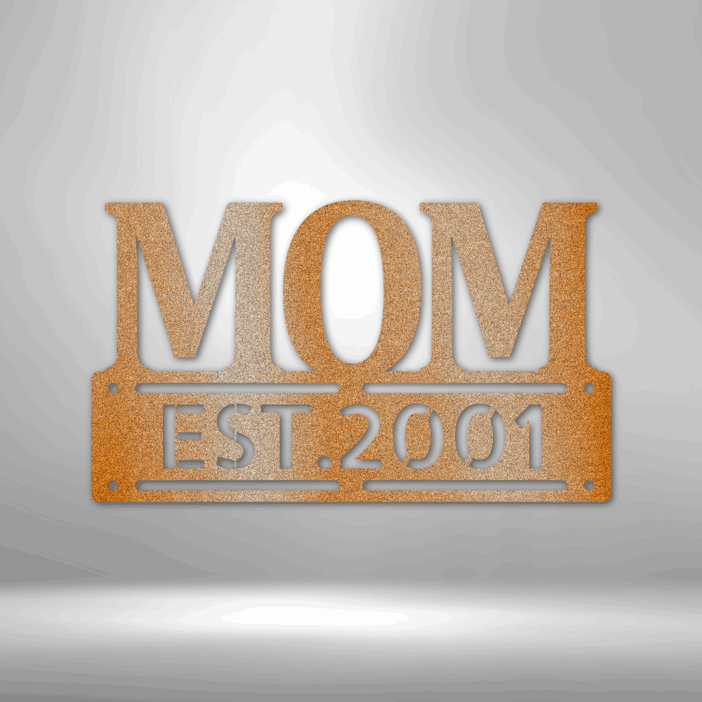 My Easy Monogram Steel Sign Copper / 12" Mother's Day Plaque - Steel SIgn