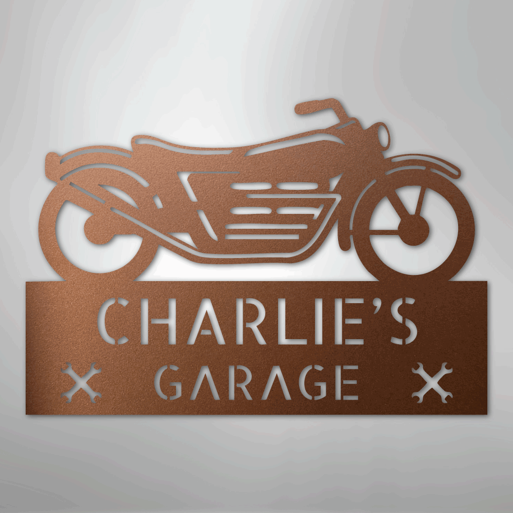 My Easy Monogram Steel Sign Copper / 12" Motorcycle Adventure Monogram - Steel Sign