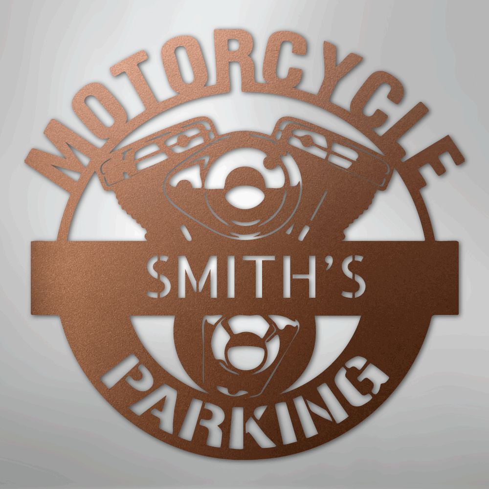 My Easy Monogram Steel Sign Copper / 12" Motorcycle Parking Monogram - Steel Sign