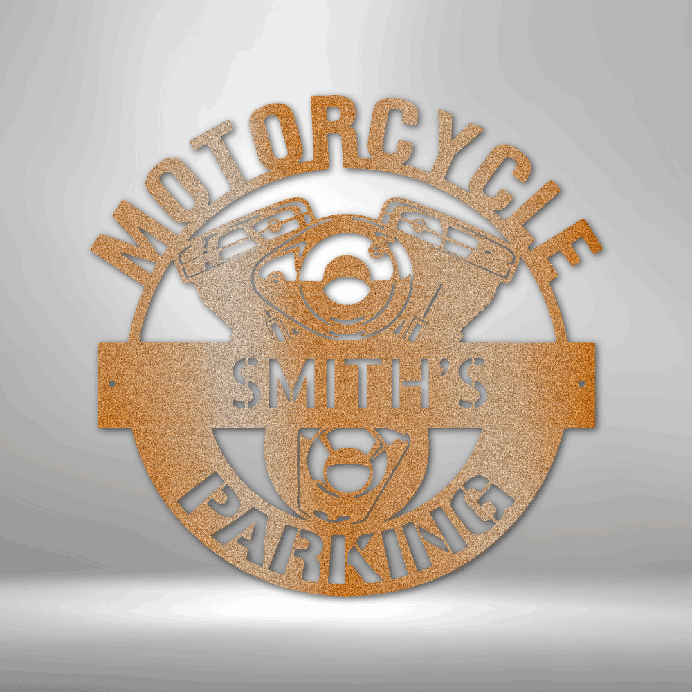 My Easy Monogram Steel Sign Copper / 12" Motorcycle Parking Monogram - Steel Sign