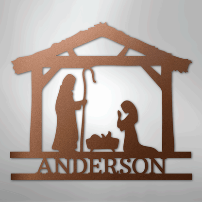My Easy Monogram Steel Sign Copper / 12" Nativity Simple Monogram - Steel Sign