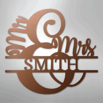My Easy Monogram Steel Sign Copper / 12" New Couples Monogram - Steel Sign