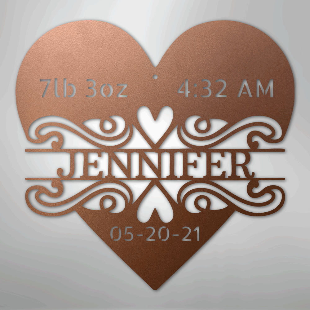 My Easy Monogram Steel Sign Copper / 12" Newborn Love Monogram - Steel Sign