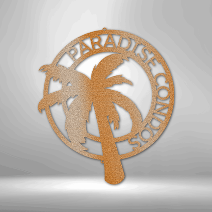 My Easy Monogram Steel Sign Copper / 12" Palm Tree Monogram - Steel Sign