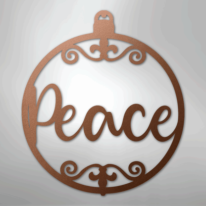 My Easy Monogram Steel Sign Copper / 12" Peace Ornament - Steel Sign