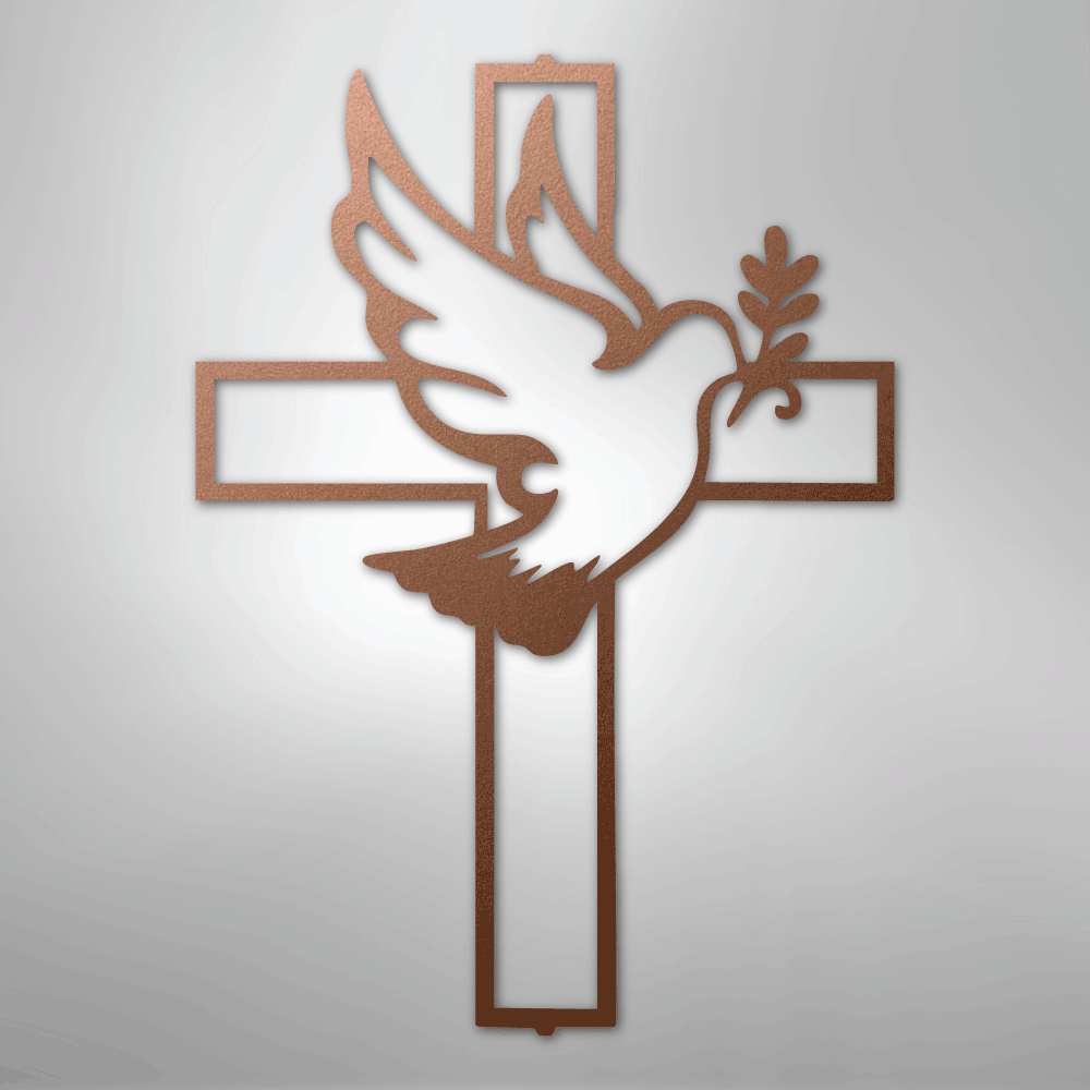 My Easy Monogram Steel Sign Copper / 12" Peaceful Dove - Steel Sign