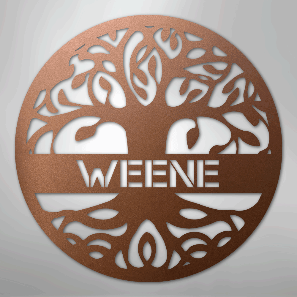 My Easy Monogram Steel Sign Copper / 12" Personalized Tree of Life - Steel Sign