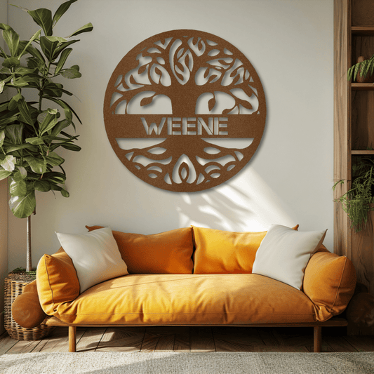 My Easy Monogram Steel Sign Copper / 12" Personalized Tree of Life - Steel Sign