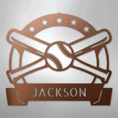 My Easy Monogram Steel Sign Copper / 12" Play Ball Monogram - Metal Sign
