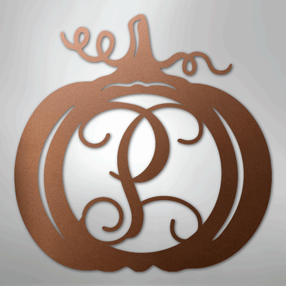 My Easy Monogram Steel Sign Copper / 12" Pumpkin Initial Monogram - Steel Sign