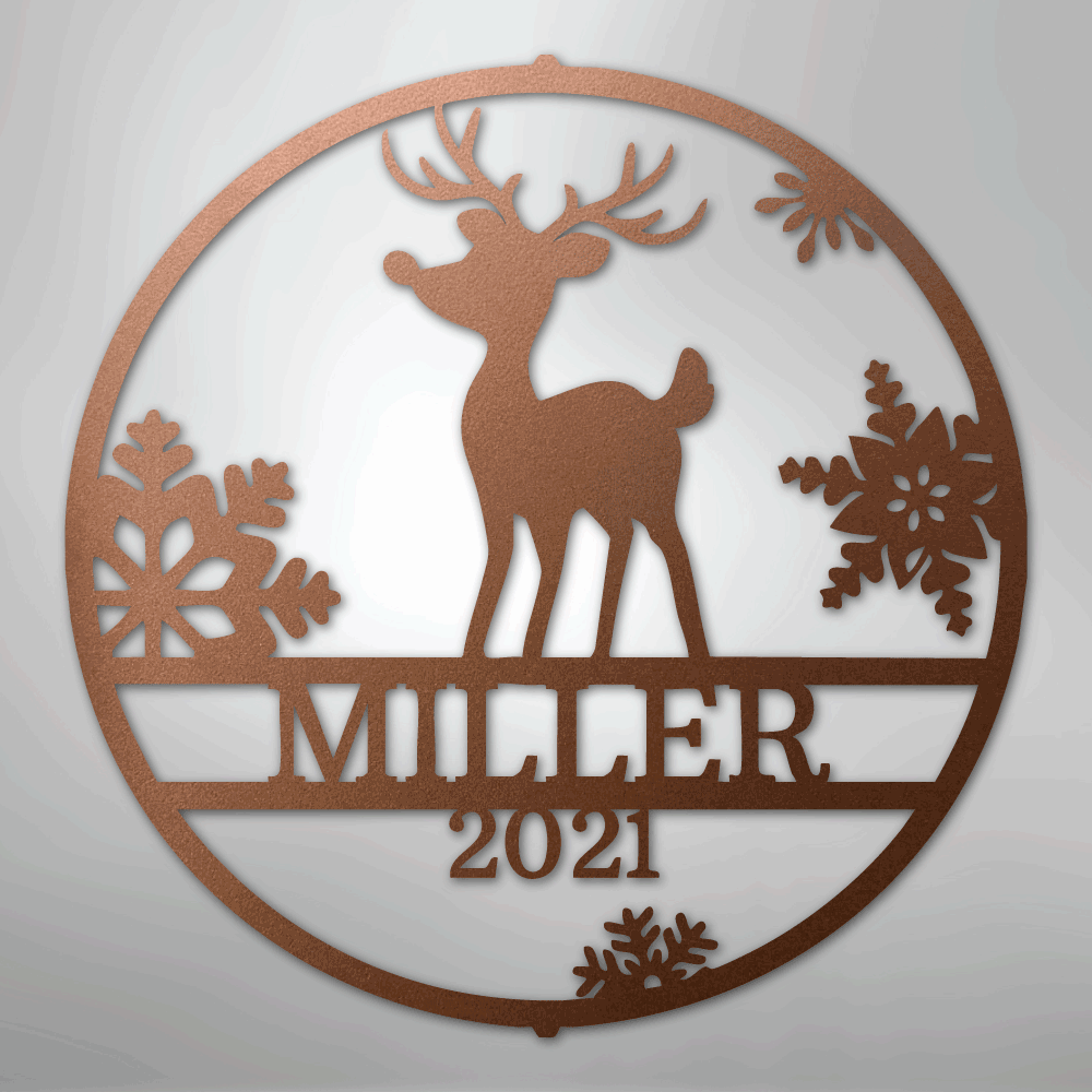 My Easy Monogram Steel Sign Copper / 12" Rudolph's Monogram - Steel Sign