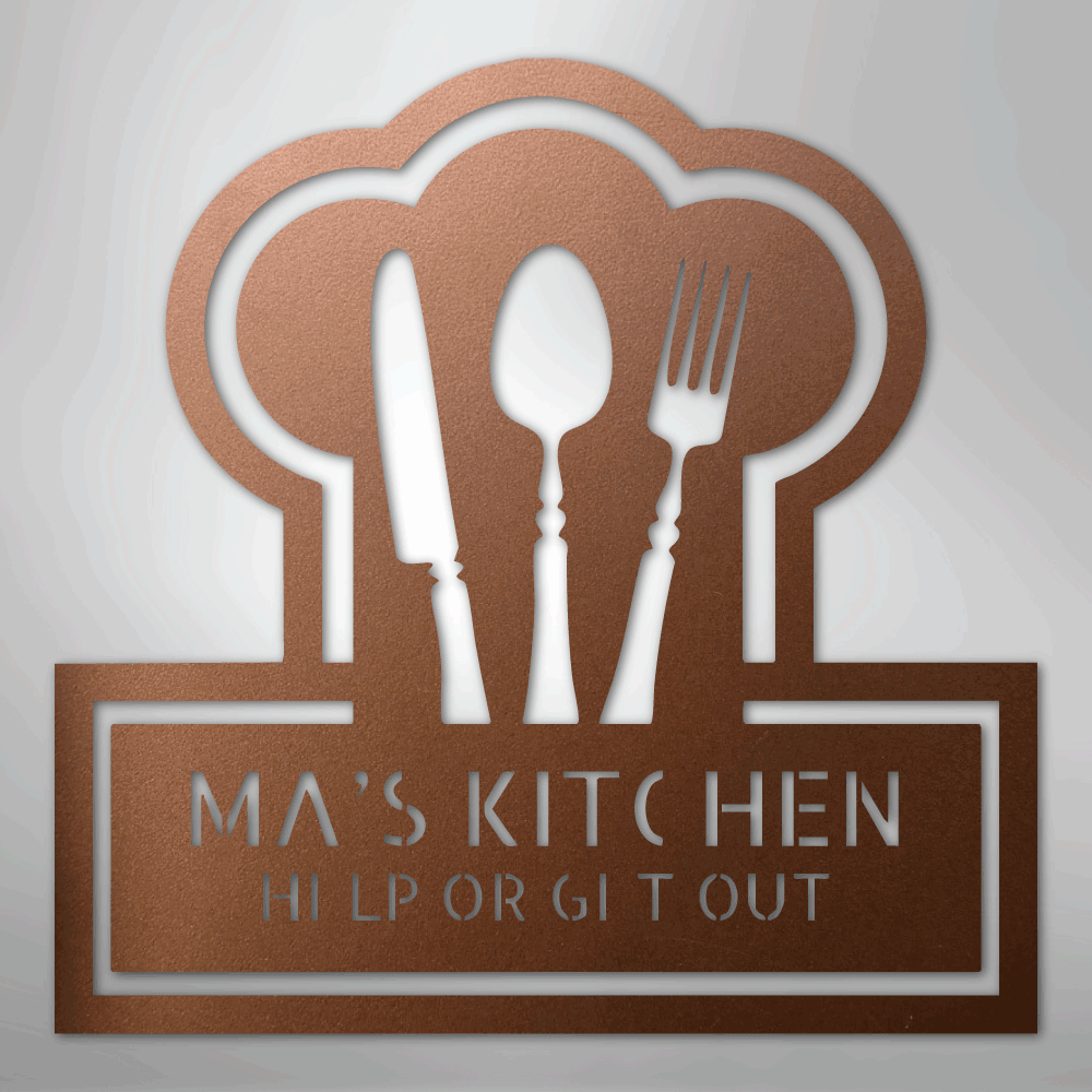 My Easy Monogram Steel Sign Copper / 12" Ruler Of The Kitchen Monogram - Steel Sign