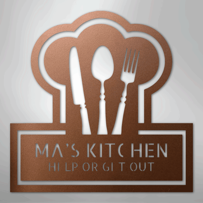 My Easy Monogram Steel Sign Copper / 12" Ruler Of The Kitchen Monogram - Steel Sign