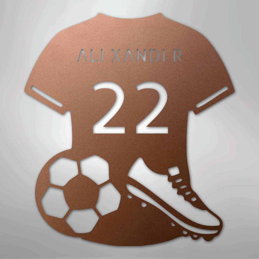 My Easy Monogram Steel Sign Copper / 12" Soccer Jersey Monogram - Steel Sign