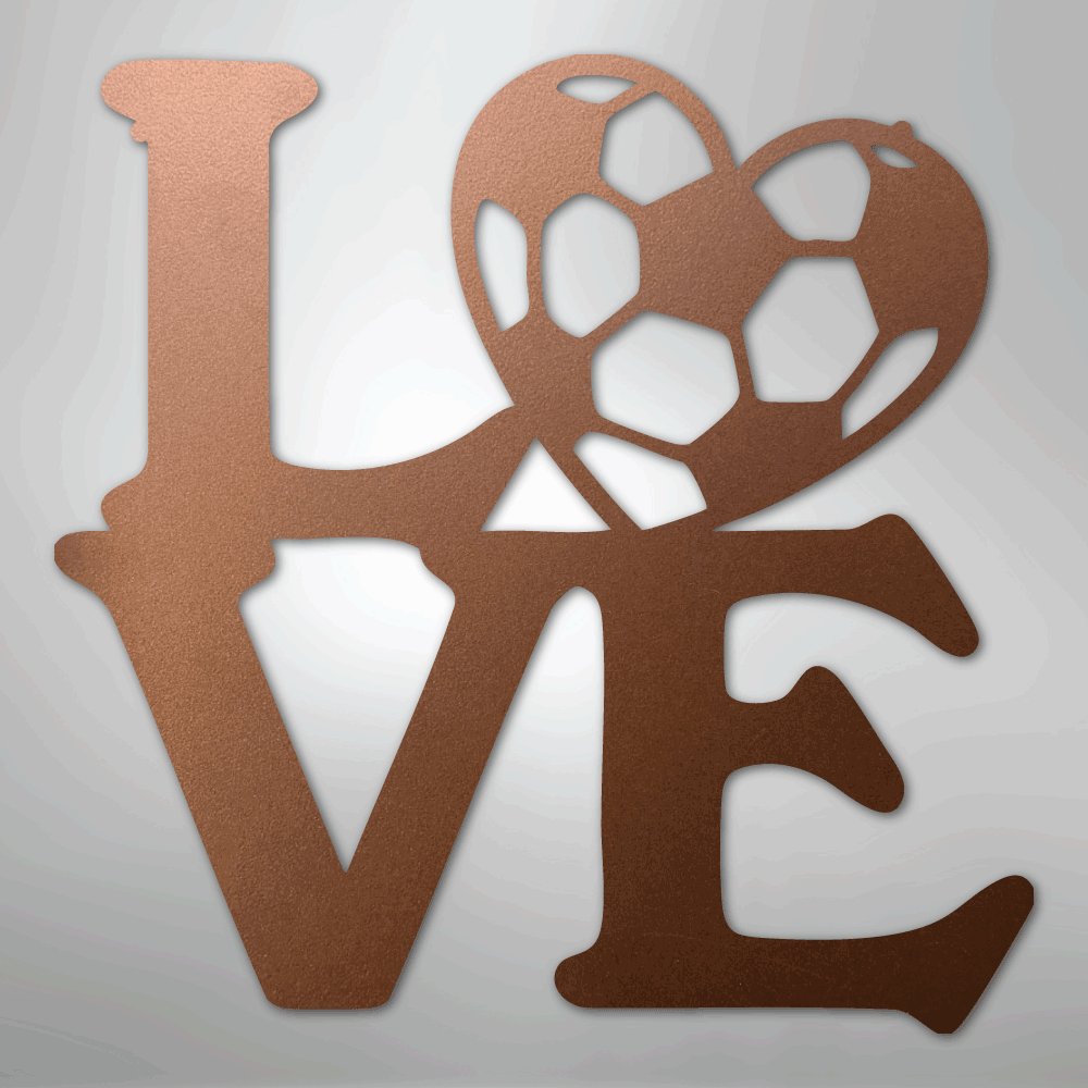 My Easy Monogram Steel Sign Copper / 12" Soccer Love - Steel Sign