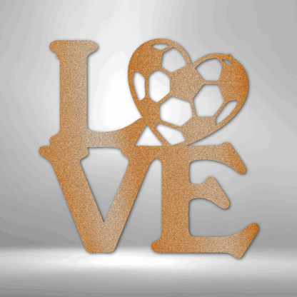 My Easy Monogram Steel Sign Copper / 12" Soccer Love - Steel Sign