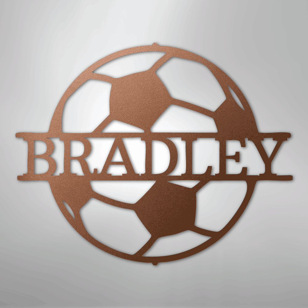My Easy Monogram Steel Sign Copper / 12" Soccer Monogram - Steel Sign