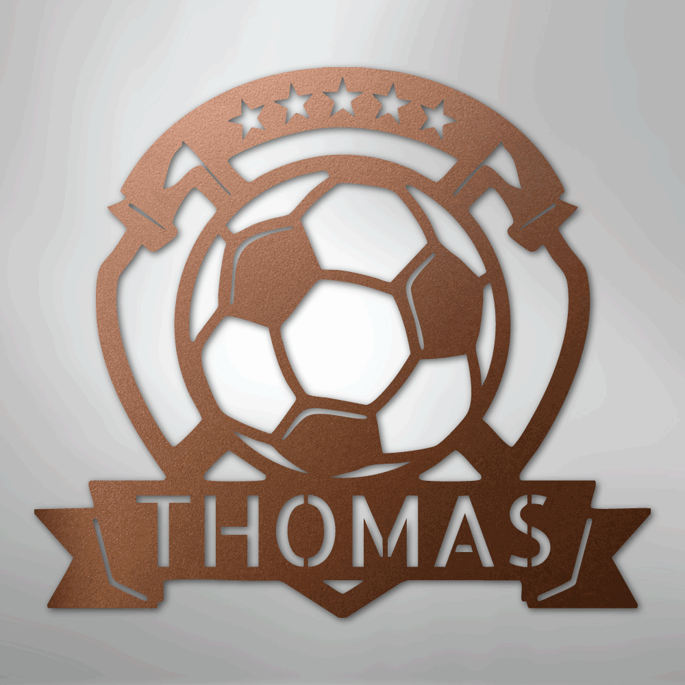My Easy Monogram Steel Sign Copper / 12" Soccer Plaque Monogram - Steel Sign