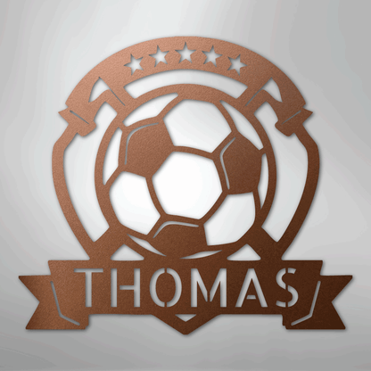 My Easy Monogram Steel Sign Copper / 12" Soccer Plaque Monogram - Steel Sign