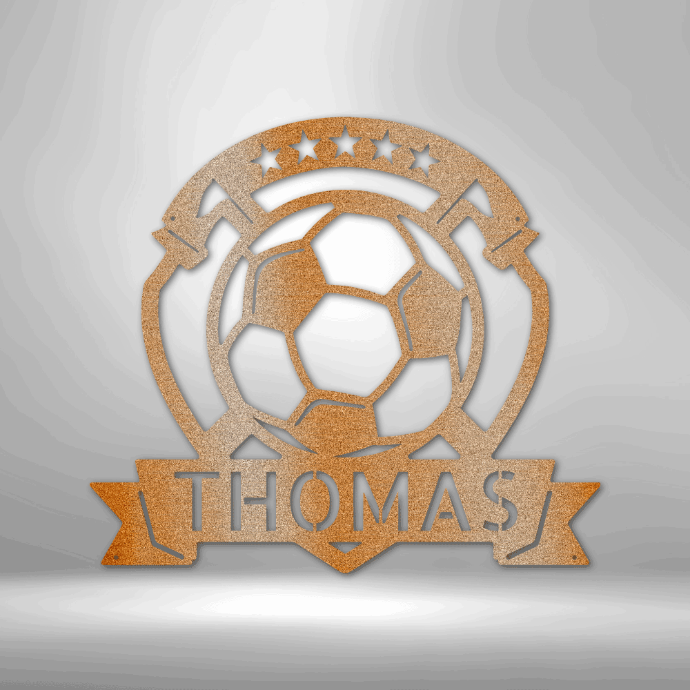 My Easy Monogram Steel Sign Copper / 12" Soccer Plaque Monogram - Steel Sign