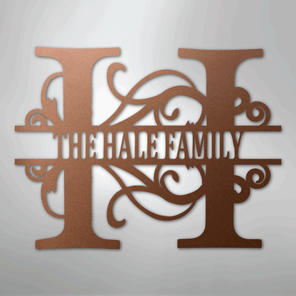 My Easy Monogram Steel Sign Copper / 12" Split Letter Monogram - Steel Sign