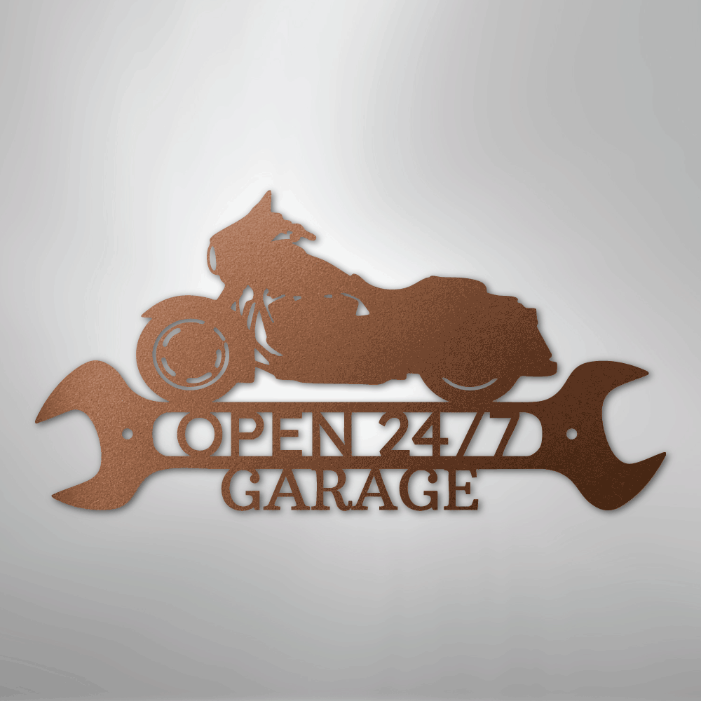 My Easy Monogram Steel Sign Copper / 12" Street Glide Shop Monogram - Steel Sign