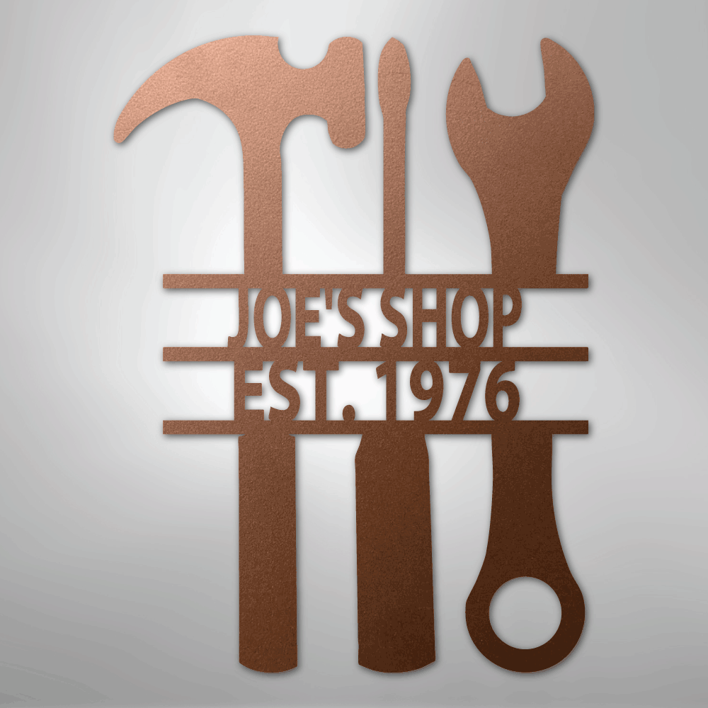 My Easy Monogram Steel Sign Copper / 12" The Garage - Steel Sign
