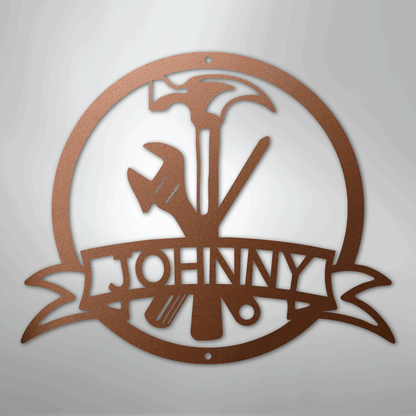 My Easy Monogram Steel Sign Copper / 12" Tool Man Monogram - Steel Sign