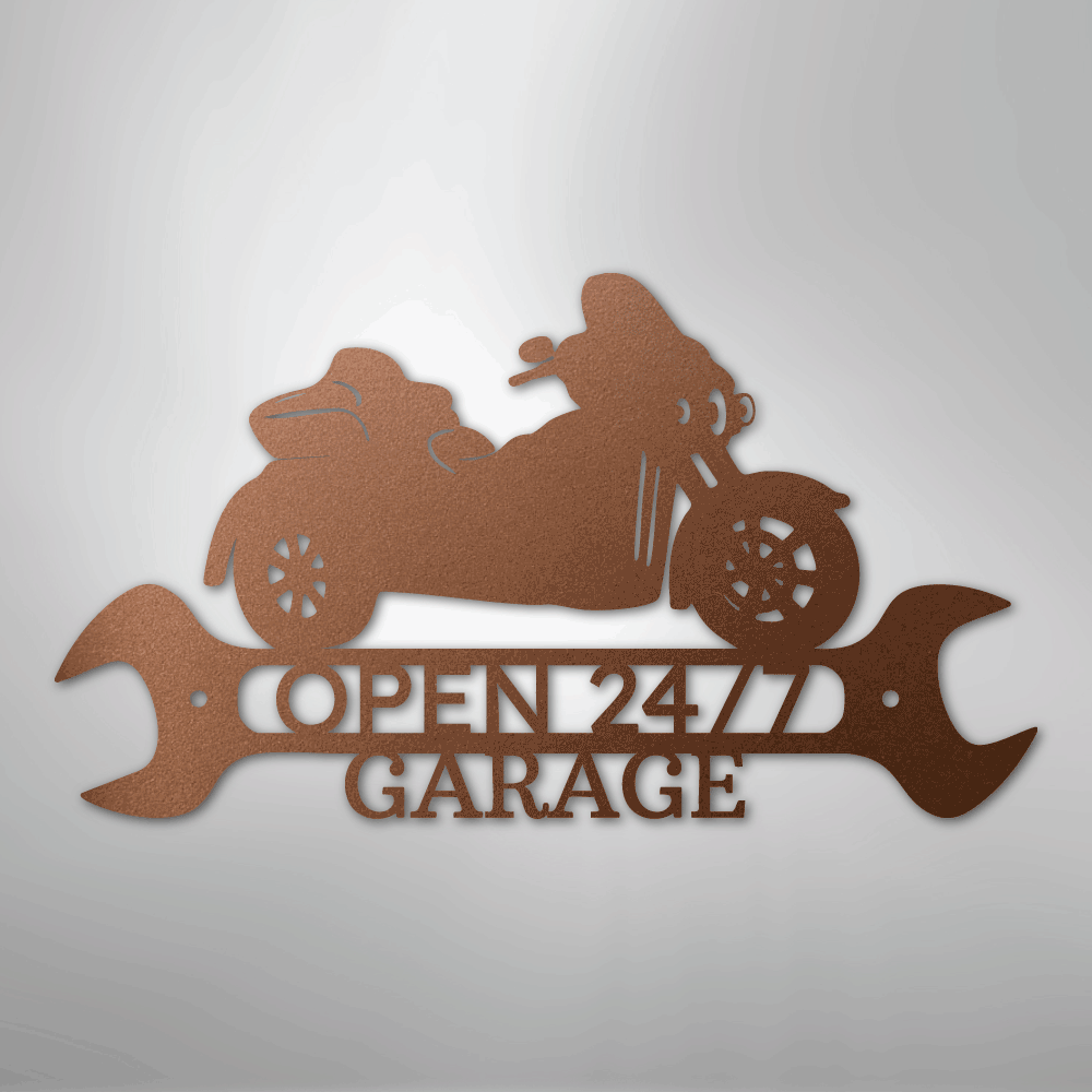 My Easy Monogram Steel Sign Copper / 12" Trike Shop Monogram - Steel Sign