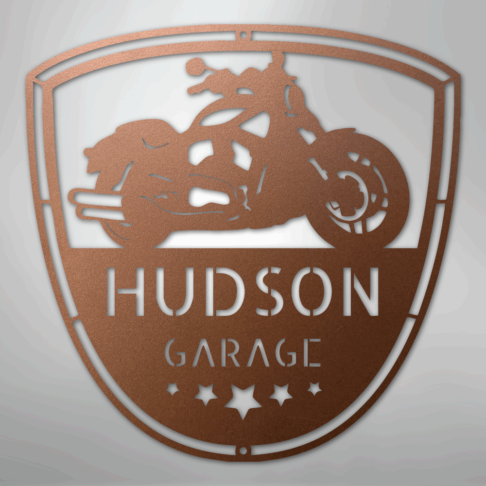 My Easy Monogram Steel Sign Copper / 12" Two Wheels Move The Soul Monogram - Steel Sign