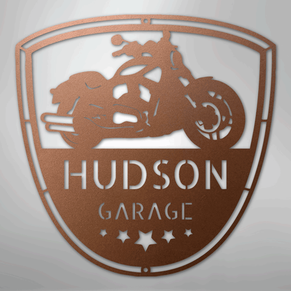 My Easy Monogram Steel Sign Copper / 12" Two Wheels Move The Soul Monogram - Steel Sign