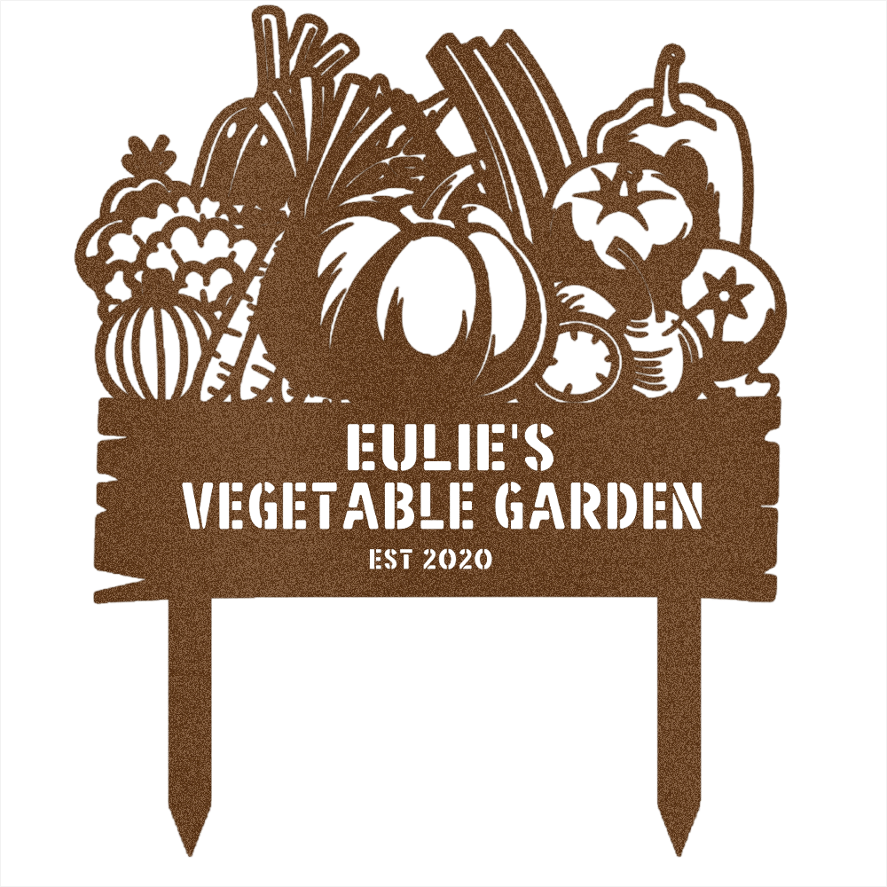 My Easy Monogram Steel Sign Copper / 12 Vegetable Garden Monogram