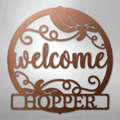 My Easy Monogram Steel Sign Copper / 12" Welcome Fall Monogram - Steel Sign