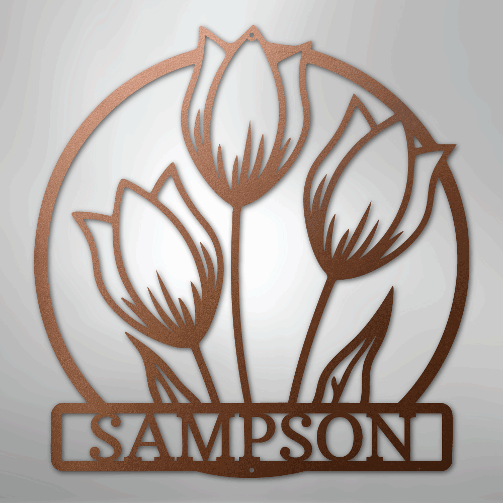 My Easy Monogram Steel Sign Copper / 12" Wild Tulip Monogram - Steel Sign